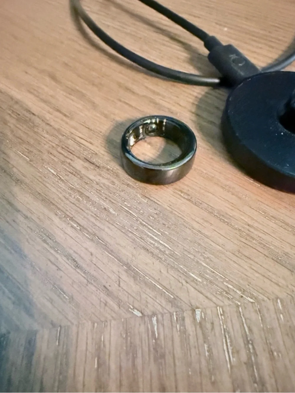 Oura Black Metal Smart Ring with Polished Finish